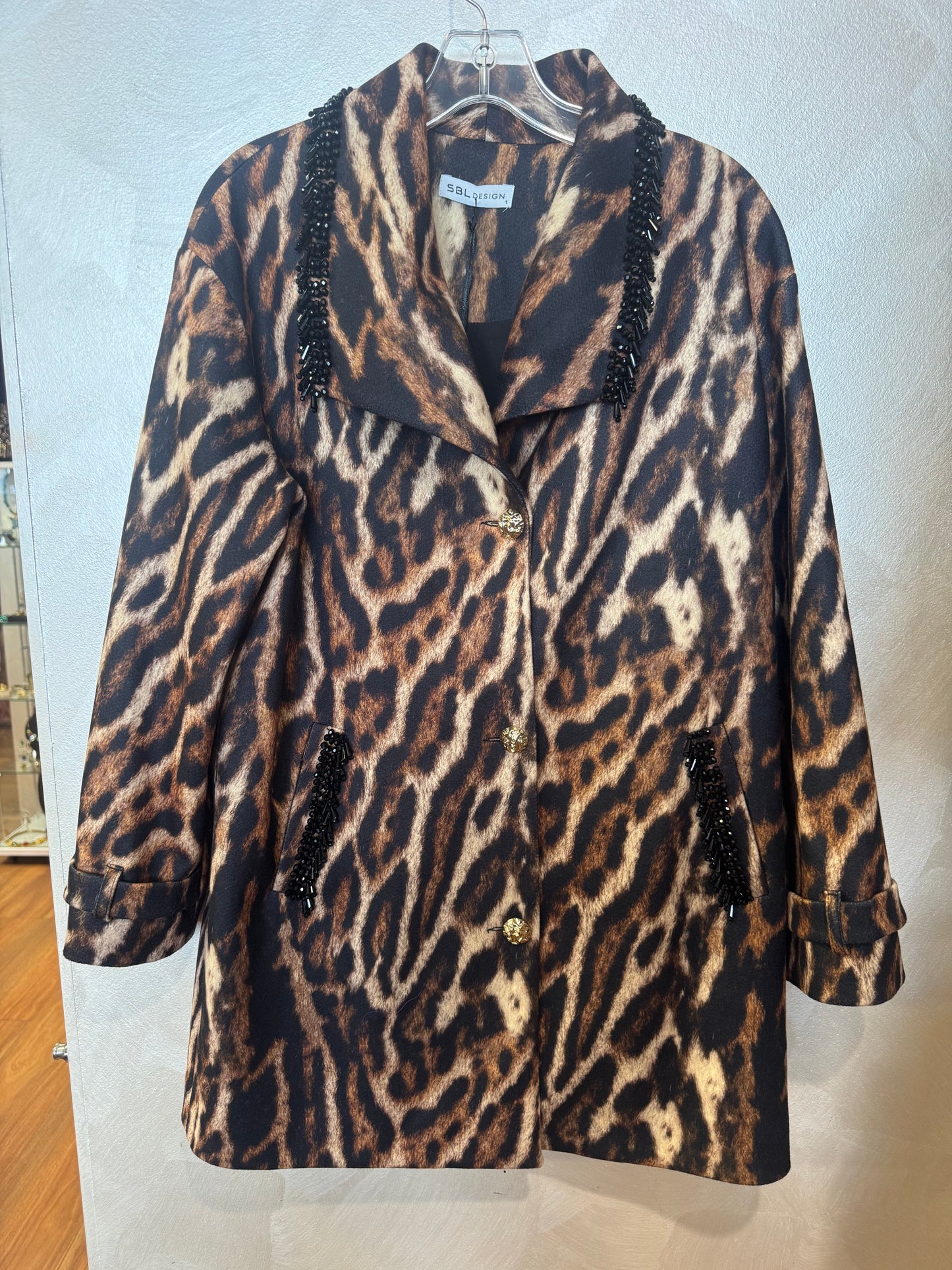 Leopard Print Trench Jacket
