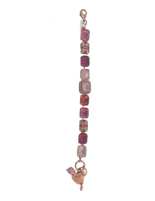 LCIMJB011 - Bracelet -  Pink crystals with gold.