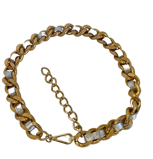LCIBELT012 - Gold and silver chain belt.