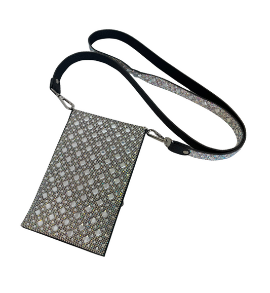 LCIBAG050 - Silver Crystal crossbody bag
