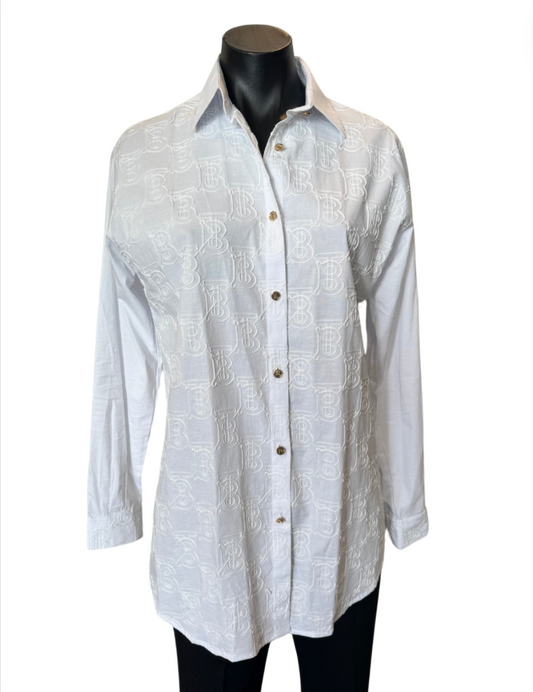 White Cotton Shirt with Embroidery