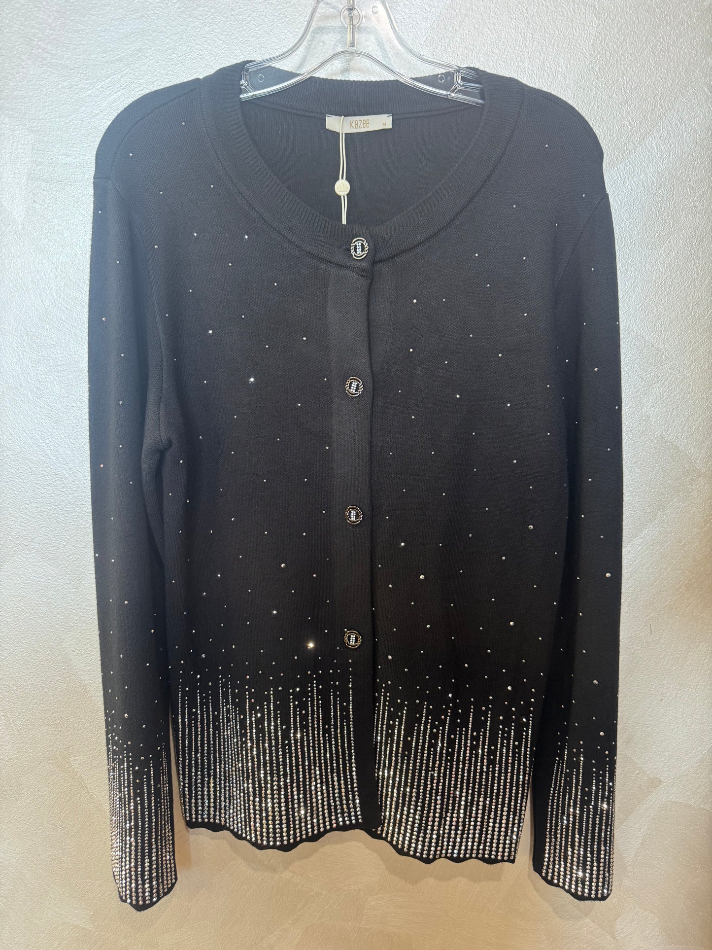 Crystal Embellished Black Cardigan