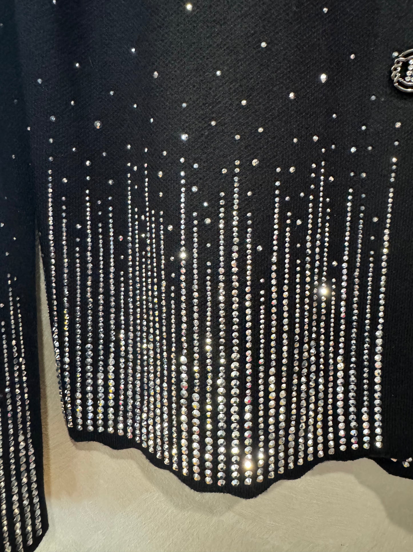 Crystal Embellished Black Cardigan