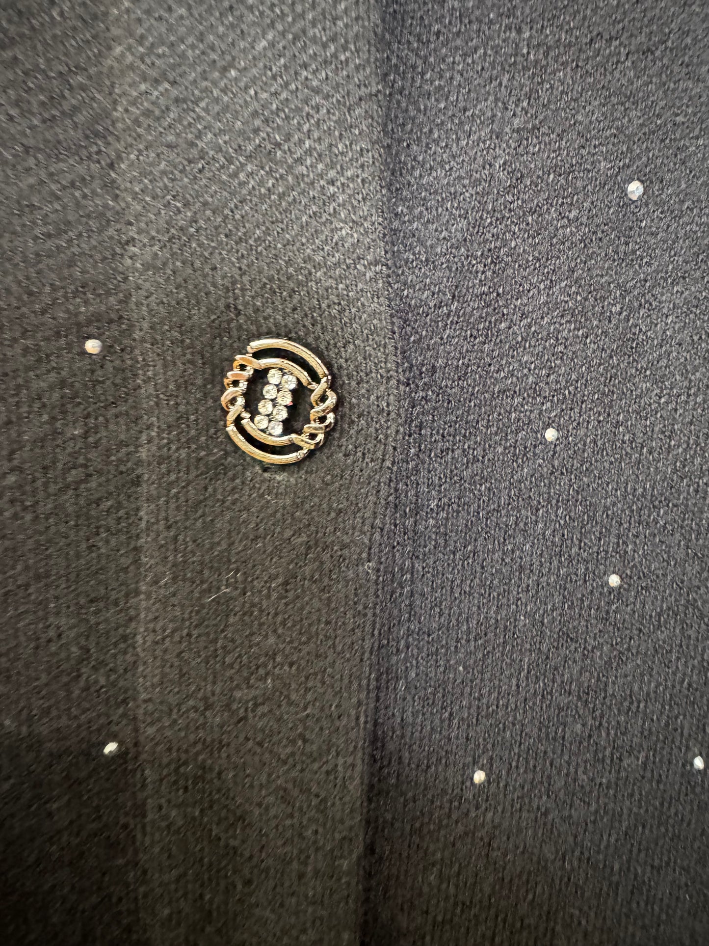 Crystal Embellished Black Cardigan