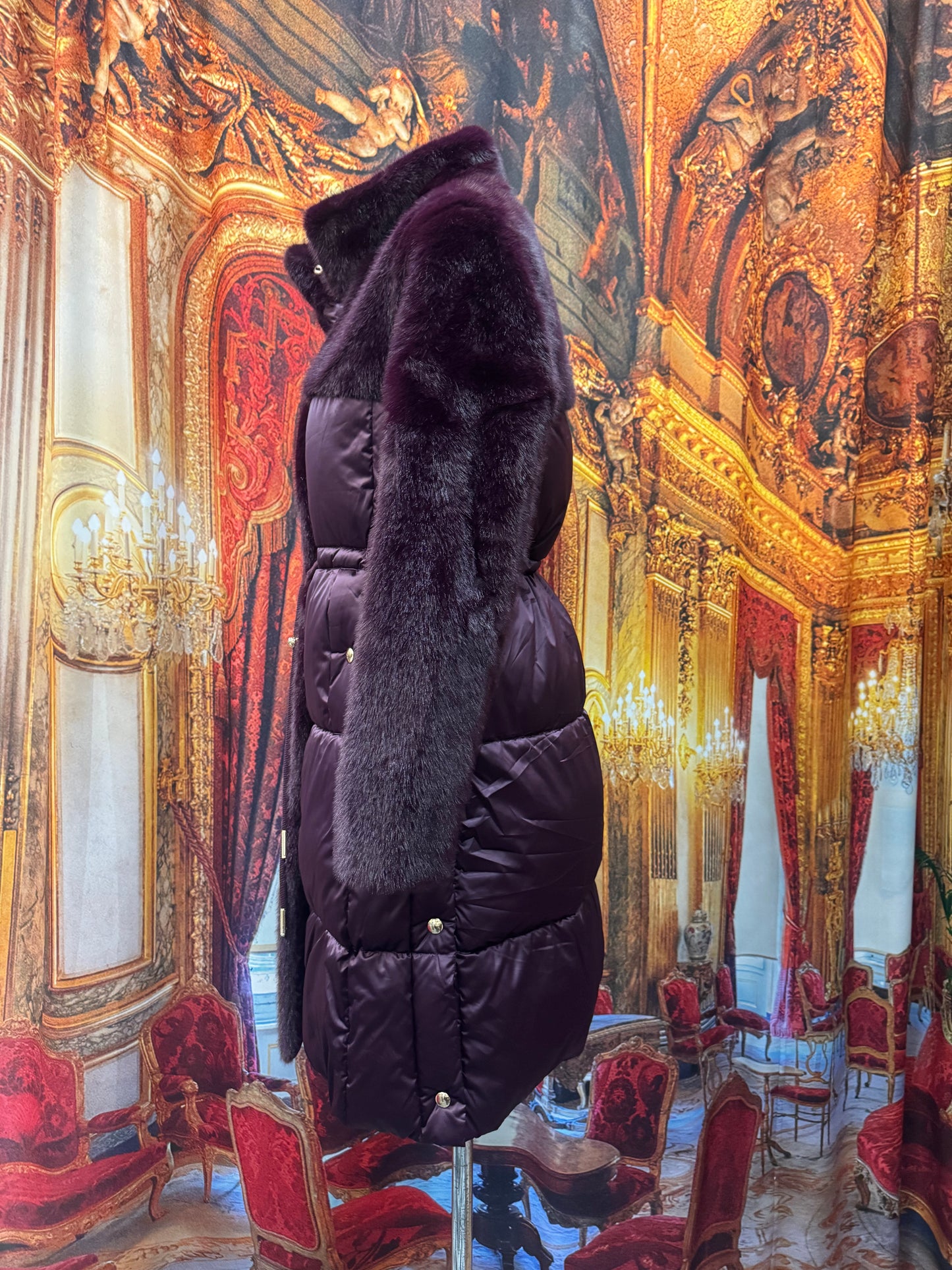 Puffer Jacket with Faux Fur