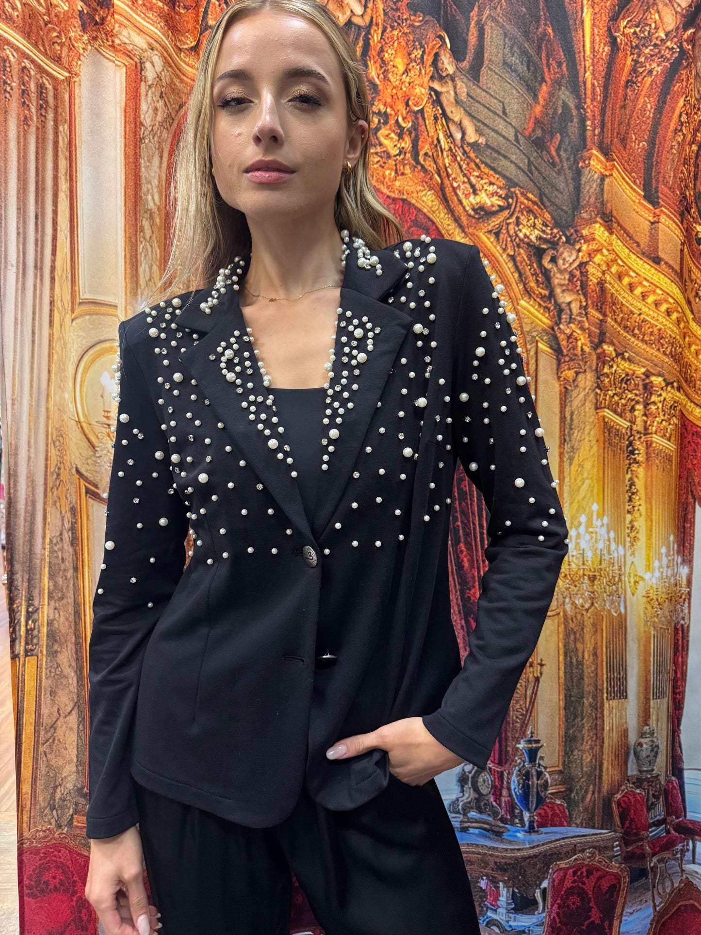 Pearl Encrusted Blazer