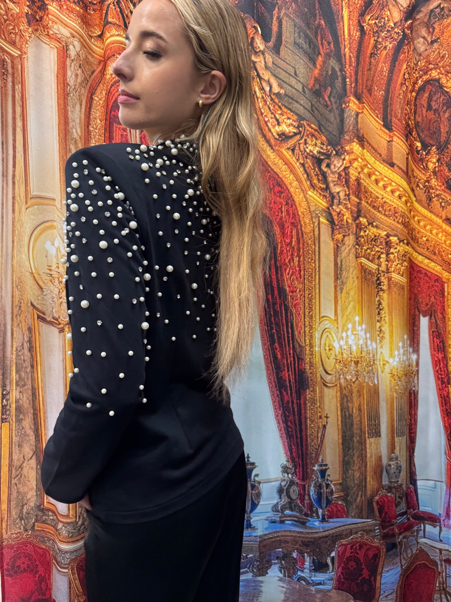 Pearl Encrusted Blazer