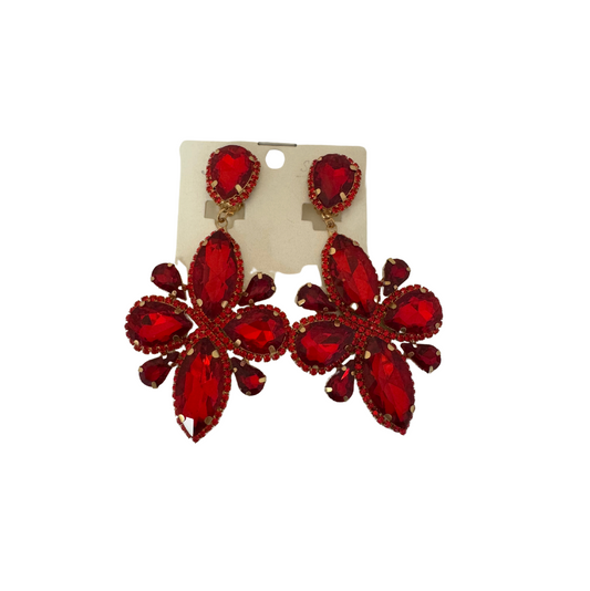 Red Earrings - clip Ons.