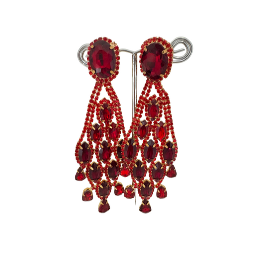 Red Earrings - Clip Ons.