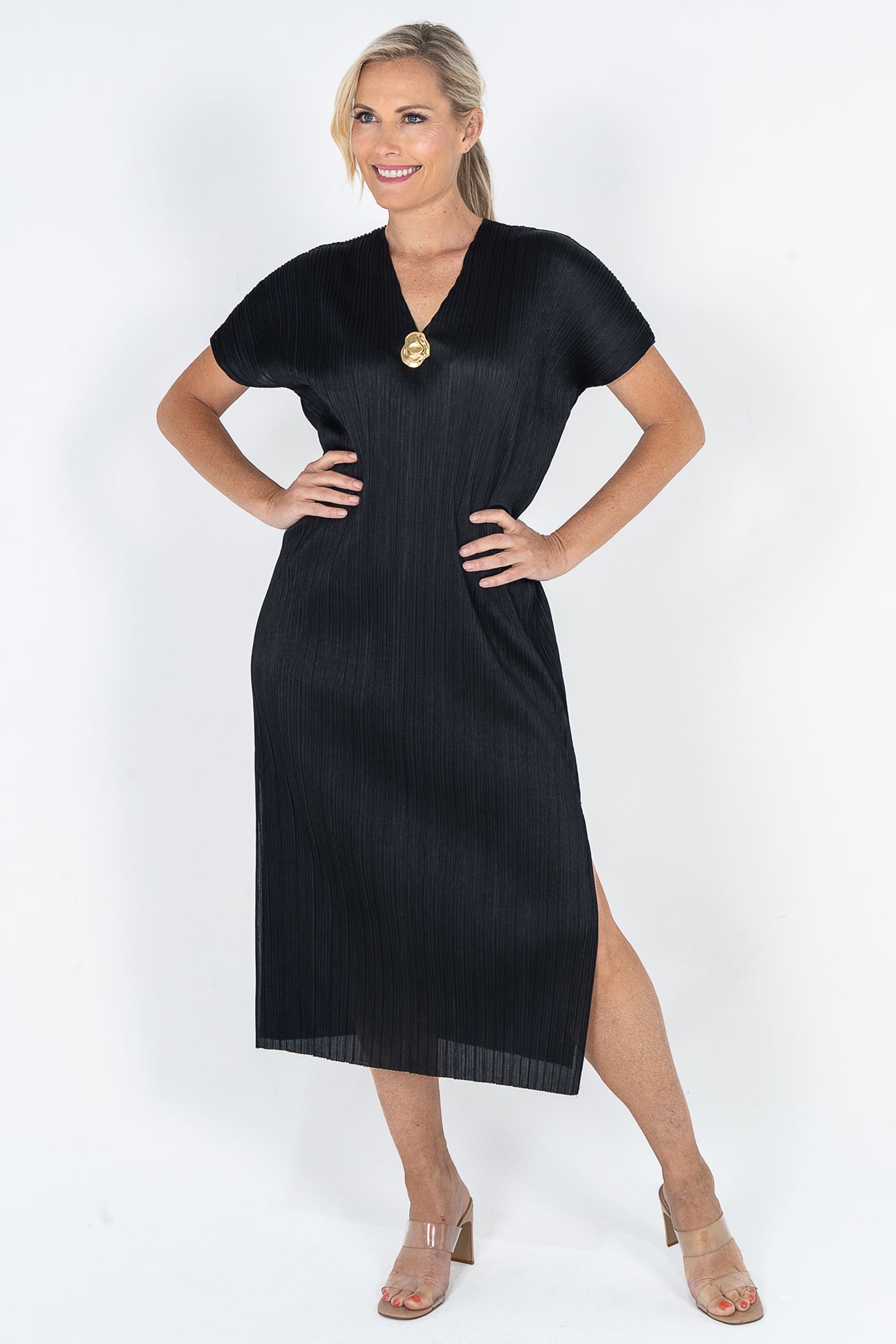 Black Crinkle Dress