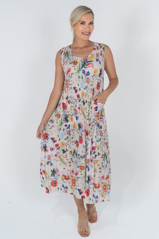 Floral Crinkle Dress