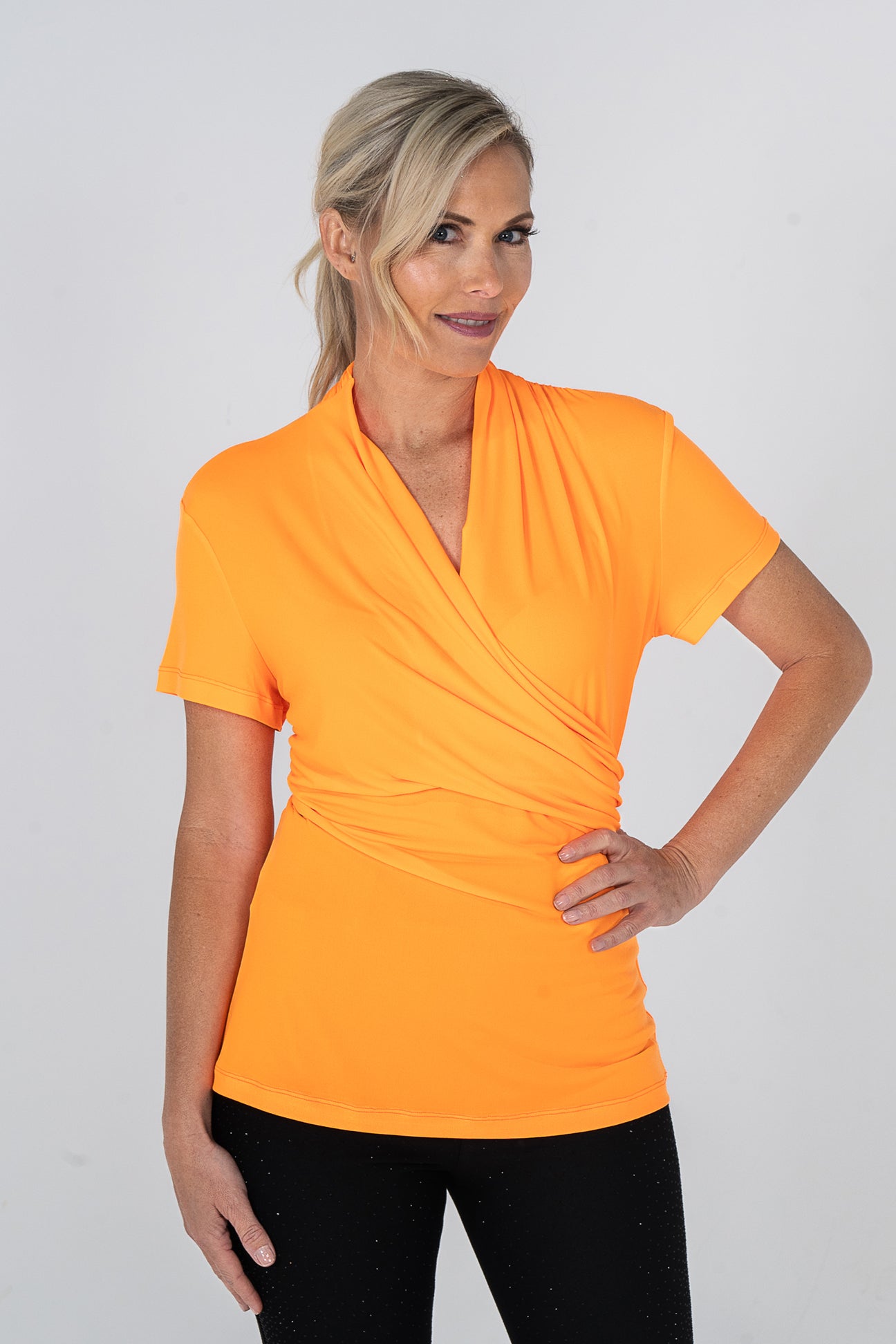 Orange Cross Over Top