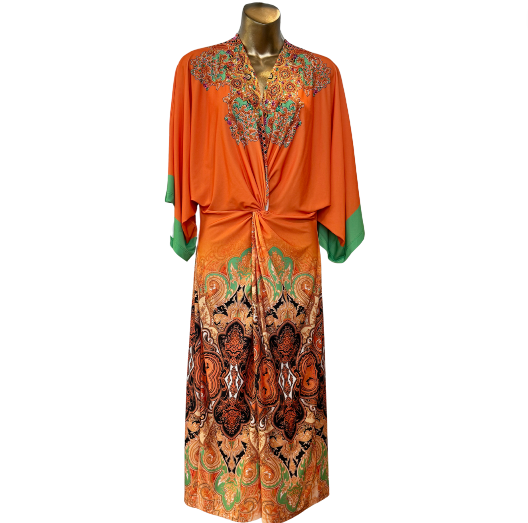 Orange twist dress